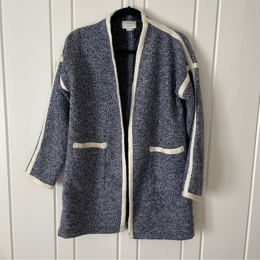 Numph Blue Cardigan Coat